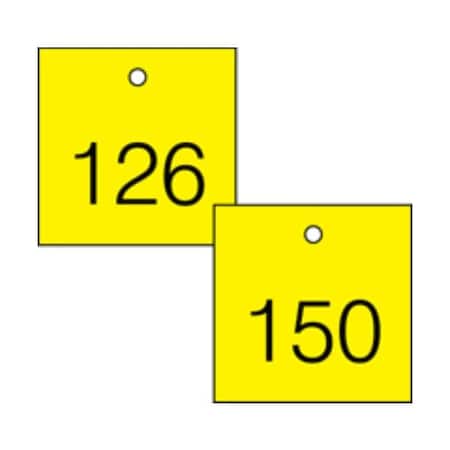 Accuform Engraved Numbered Tags, HS-Laminate, 3 in W, 25 PK TDG375YL